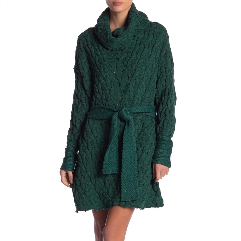 Free people cable knit sweater dress